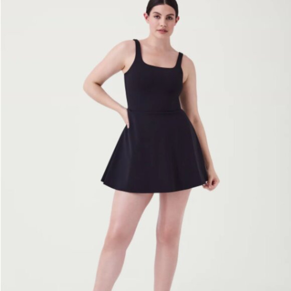 Spanx The Get Moving Square Neck Dress NWT Black XL - Picture 1 of 12